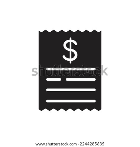 Marked Bill Filled Icon Vector Illustration