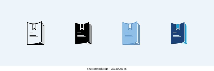 Concepto de Ilustración vectorial de icono de libro marcado
