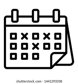 Marked calendar dates icon. Outline marked calendar dates vector icon for web design isolated on white background