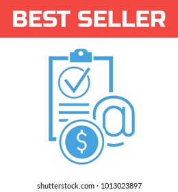 Marked Checklist Icon. Check Mark icon. Compliance Vector Sign. Payment in dollar
