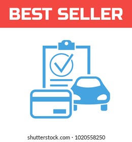 Marked Checklist Icon. Check Mark icon. Compliance Vector Sign. Car loan