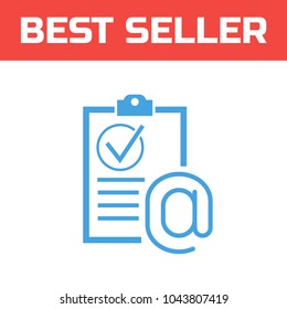 Marked Checklist Icon. Check Mark icon. Compliance Vector Sign. Checking mail