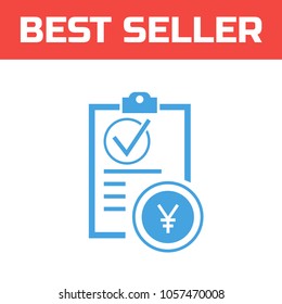 Marked Checklist Icon. Check Mark icon. Compliance Vector Sign. transactions with yen