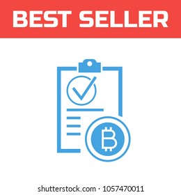 Marked Checklist Icon. Check Mark icon. Compliance Vector Sign. operations with bitcoins