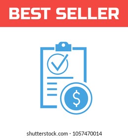 Marked Checklist Icon. Check Mark icon. Compliance Vector Sign. transactions with dollar