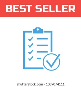 Marked Checklist Icon. Check Mark icon. Compliance Vector Sign.