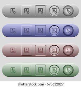 Marked contact icons on rounded horizontal menu bars in different colors and button styles