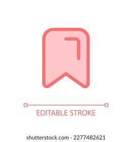 Marked content pixel perfect glassmorphism ui icon. Bookmark for website pages. Color filled line element with transparency. Vector pictogram in glass morphism style. Editable stroke. Arial font used