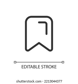 Marked content pixel perfect linear ui icon. Bookmark for website pages. Chosen data. GUI, UX design. Outline isolated user interface element for app and web. Editable stroke. Poppins font used