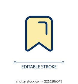 Marked content pixel perfect RGB color ui icon. Bookmark for website pages. Simple filled line element. GUI, UX design for mobile app. Vector isolated pictogram. Editable stroke. Poppins font used