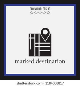 marked destination vector icon