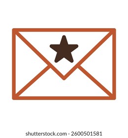 Marked Email Communication Flat Vector Graphic