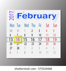 Marked on the calendar on 14 February.