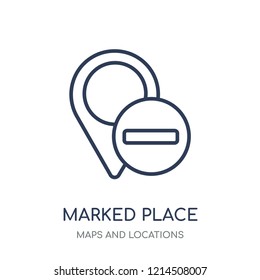 Marked Place icon. Marked Place linear symbol design from Maps and locations collection. Simple outline element vector illustration on white background.