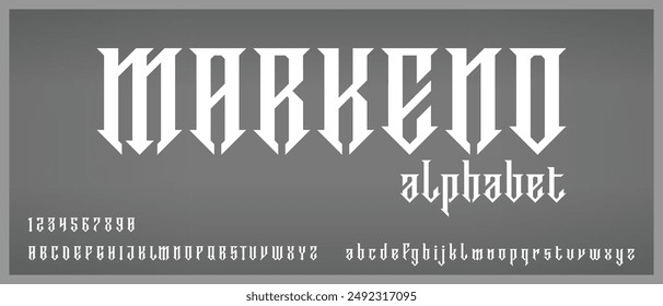 Markeno, modern creative condensed alphabet with urban style template