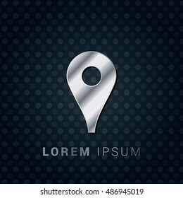 Marker 3D Silver/Platinum/Steel Metallic Premium Icon / Logo Design