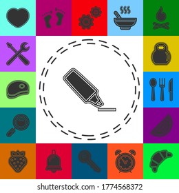 Marker base icon. Simple sign illustration. Marker symbol design from Workspace series. Can be used for web, print and mobile. highlighter pen. Flat pictogram - simple icon