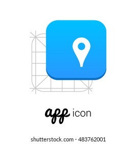 Marker Blue Mobile App UI/UX Button Corporate Logo / Icon Design