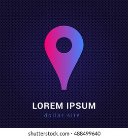 Marker Blue & Red colorful gradient attractive bright material Icon / Logo Design