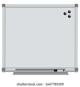 Marker board with magnets. Vector stock illustration.
