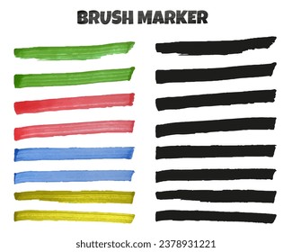 Marker brush, abstract brush. Vector marker lines. Vector marker stroke