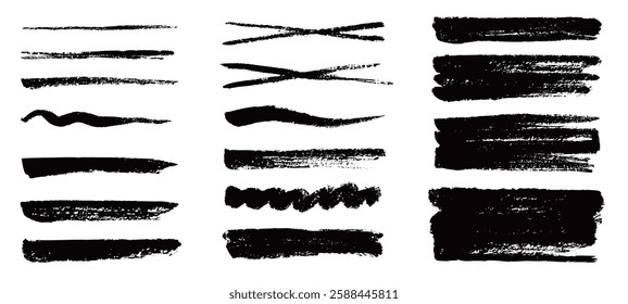 Marker brush texture stroke paint underline highlight. Marker pen highlight stroke. Vector hand drawn brush underline element set for accent, crayon texture emphasis element. Chalk vector illustration