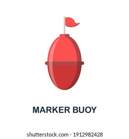 Marker Buoy flat icon. Color simple element from diving collection. Creative Marker Buoy icon for web design, templates, infographics and more