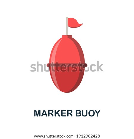 Marker Buoy flat icon. Color simple element from diving collection. Creative Marker Buoy icon for web design, templates, infographics and more