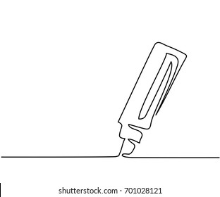 Marker Business Icon. Continuous Line Drawing. Vector Illustration