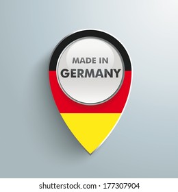 Marker with button on the grey background. Eps 10 vector file.