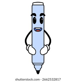 vetor isolado desenhado à mão de ilustração de caractere de marcador
