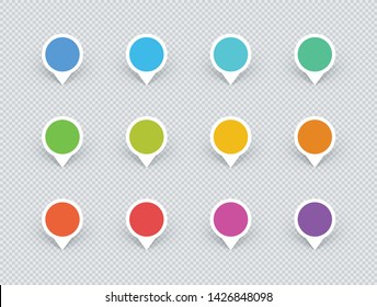 Marker Circle Label Sign Shapes Colorful 3d Vector Set