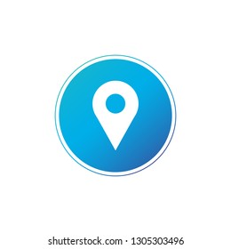 marker in the circle.. map pin or pointer Single flat icon on the circle. Vector illustration Isolated on white background.