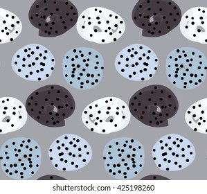 Marker circles small with dots.Abstract hand drawn with ink and marker brush seamless background.Textured pattern. 