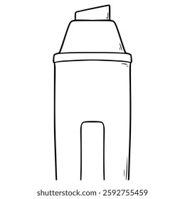 marker close up view illustration hand drawn outline vector