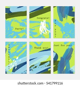 Marker crayon abstract strokes on bright green.Hand drawn creative invitation greeting cards.Poster placard flayer design templates. Anniversary Birthday wedding party cards.Isolated on layer.