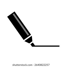 Marker creating a bold line on a white background during an art project or note-taking session