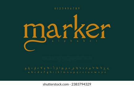 Marker creative modern urban alphabet font. Digital abstract moslem, futuristic, fashion, sport, minimal technology typography. Simple numeric vector illustration