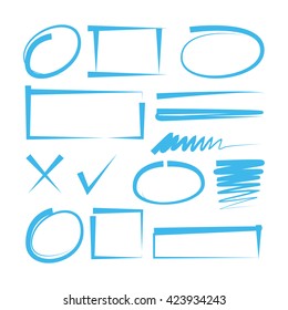 marker design elements, arrows, check mark, speech bubbles