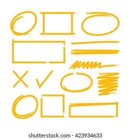 marker design elements, arrows, check mark, speech bubbles