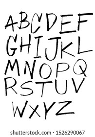 marker doodle sketch alphabet set