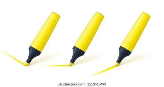 Marker for draw line and mark off, Isolated on white background. Eps10 vector illustration.