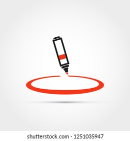 Marker drawing a circle vector illustration