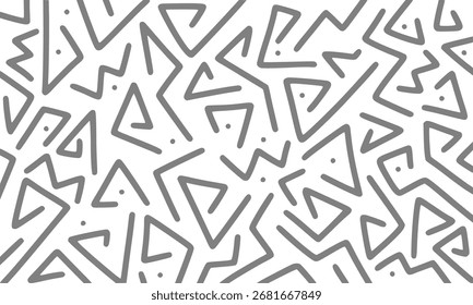 Marcador dibujado con líneas de doodle en negrita y patrón de puntos. Abstractas fondo de adorno geométrico sin curvas moderno.