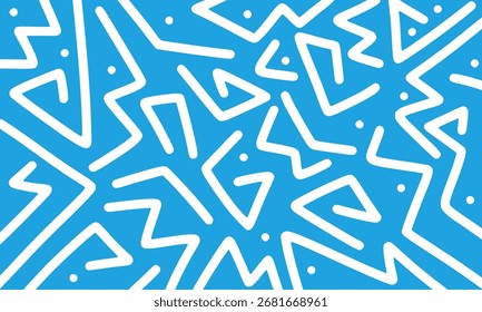 Marcador dibujado con líneas de doodle en negrita y patrón de puntos. Abstractas fondo de adorno ondulado geométrico moderno sin curvas.