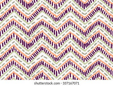 Marker drawn earth colored detailed chevron.Hand drawn with marker seamless background.Modern hipster style design.