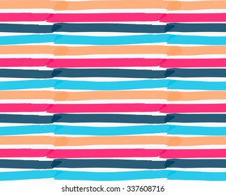 Marker drawn horizontal stripes.Hand drawn with marker seamless background.Modern hipster style design.