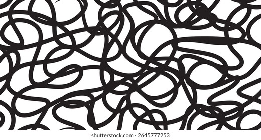 Vetor de rabisco desenhado por marcador. Desenho infantil. Mão desenha redemoinhos de caligrafia. rastreios marcadores como elementos de design gráfico. Elemento de xingamento de rabiscar.