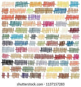 Marker drawn vertical slashes connected, creating simplistic modern pattern