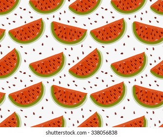 Marker drawn watermelons with seeds.Hand drawn with marker seamless background.Modern hipster style design.